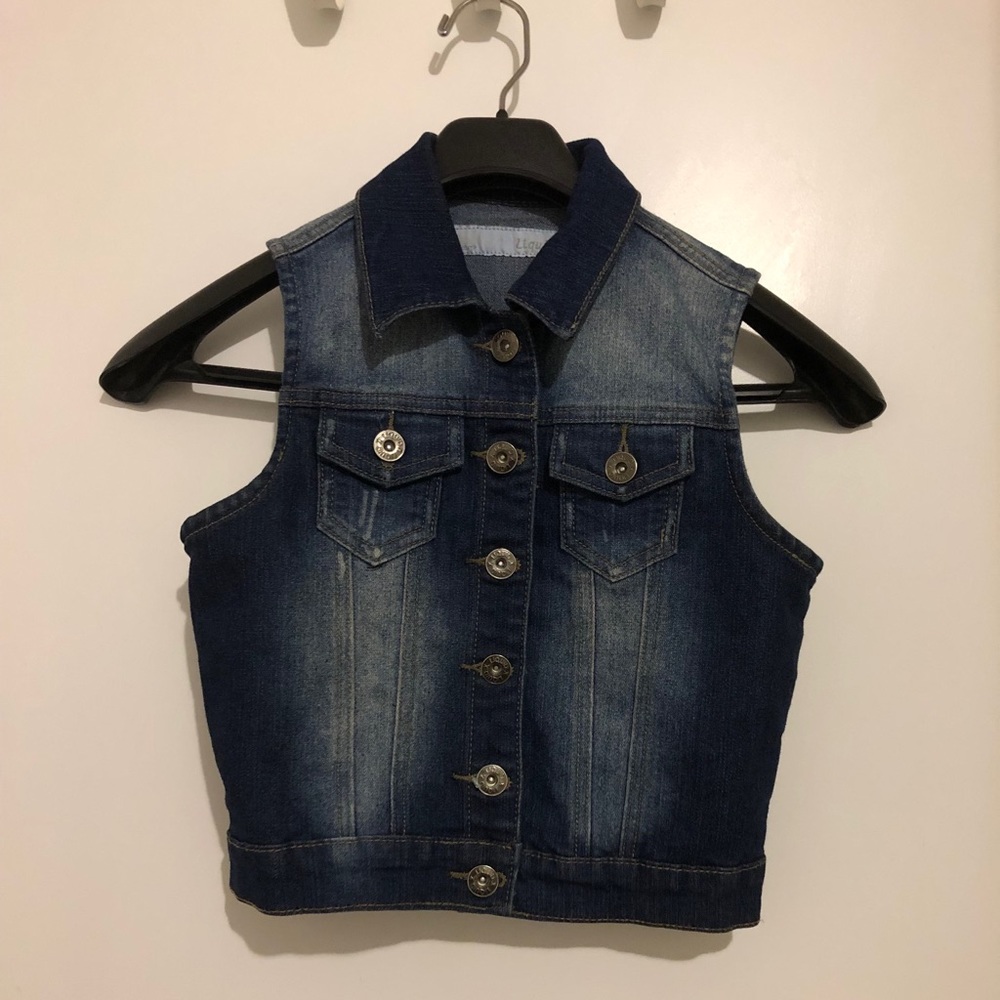 Crop Jean Vest